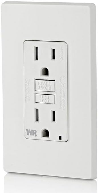 Leviton GFCI Weather-Resistant Outlet, 15 Amp, Self Test, Tamper-Resistant with LED Indicator Light, Outdoor Locations, GFWT1-W, White