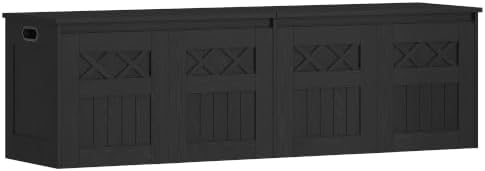 hzuaneri 59" rustic storage chest and bench |, view 9