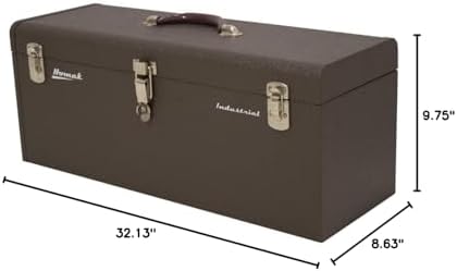 homak 32-inch industrial steel toolbox, brown wrinkle powder, view 13