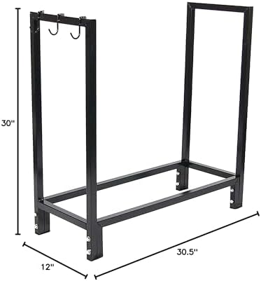sunnydaze outdoor firewood holder with cover, 500 lb, view 10