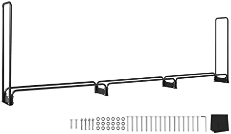 vevor 12.7ft outdoor firewood rack with cover, firewood, view 9