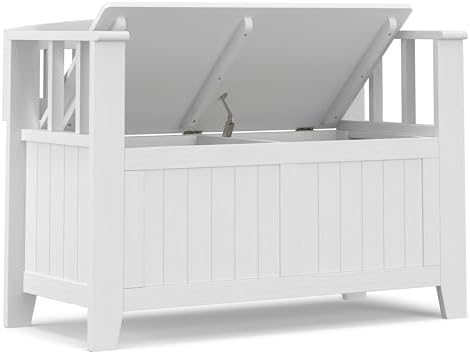 simplihome acadian storage bench and cabinet set in showing dimensions