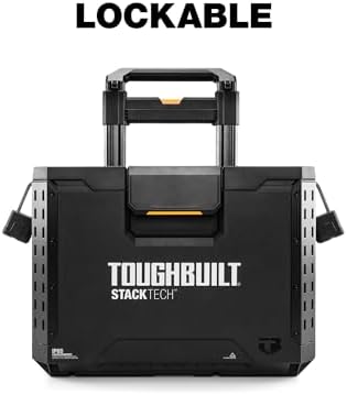 toughbuilt stacktech rolling tool box with 9-inch wheels, view 9