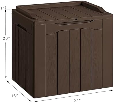 devoko 30 gallon resin deck box outdoor indoor, front angle view