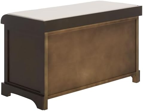safavieh freddy wood storage bench, 33" farmhouse dark, view 9