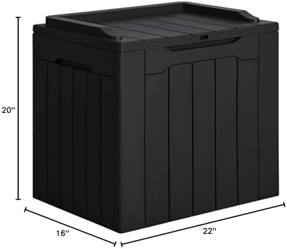 jummico 31 gallon resin deck box waterproof outdoor, front angle view