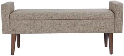 homepop fulton 48" storage bench - midtone gray on a desk or shelf
