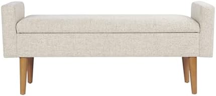 homepop fulton 48" storage bench - textured cream, view 9