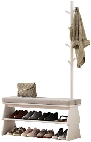 coat rack with shoe storage, shoe rack with, view 9