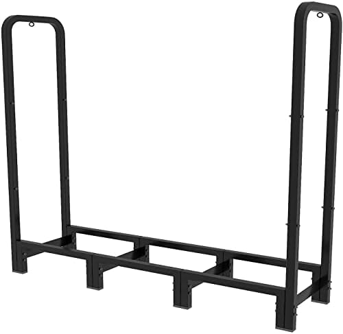 firewood rack stand 4ft heavy duty logs holder shown in use