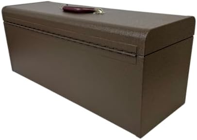 homak 24-inch industrial steel toolbox, brown wrinkle powder, front angle view