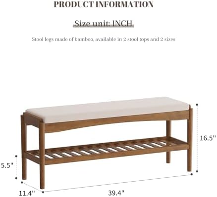 stddre shoe bench entryway bamboo 2-tier shoe rack shown in use