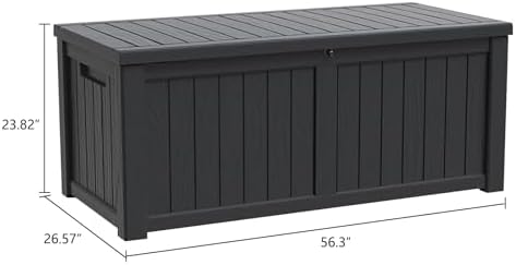 modern-depo 120 gallon pp deck box waterproof outdoor, front angle view