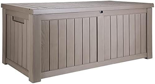 vevor deck box, 120 gallon outdoor storage box, view 9