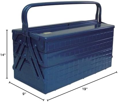 trusco gt-470-b 3-tier tool box, 18.6 x 8.7, front angle view