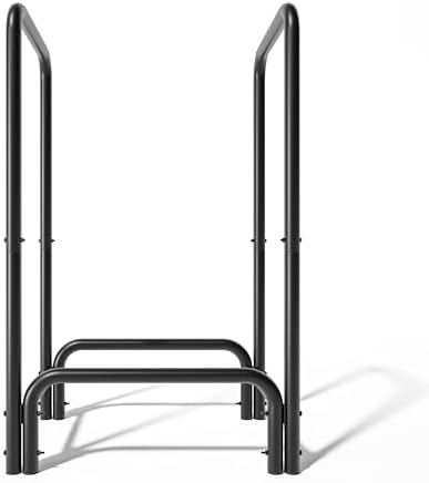 kingson firewood rack log holder for indoor outdoor, front angle view