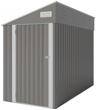 yopto 4×8 ft outdoor metal storage shed,heavy-duty lean, view 12