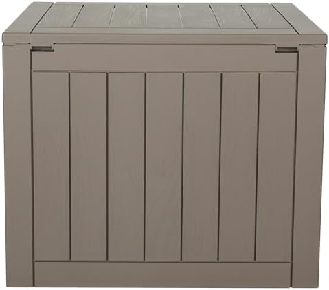 btexpert indoor outdoor storage box, 30 gallon resin on a desk or shelf