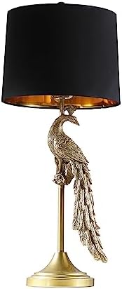 ORE International 29" in Modern Elegance Golden Peacock On A Pedestal Polyresin Table Lamp