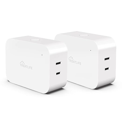 TREATLIFE Dimmable Smart Plug 2 Pack, 2.4GHz Smart Plug Works by TREATLIFE