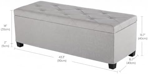 dumos storage ottoman bench, 43.3 inch end of shown in use