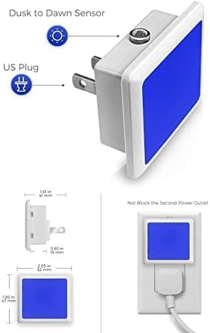 L LOHAS LED Blue Night Lights Plug into Wall 6-Pack, 0.3W Plug in Night Light - Image 5