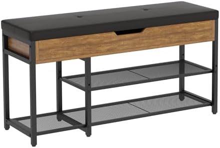 mondeer 37.8'' shoe rack bench with upholstered cushion, main product view
