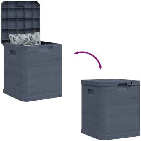 vidaxl patio storage box 23.8 gal anthracite showing dimensions