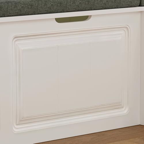 l shape storage bench, kitchen breakfast nook bench, front angle view