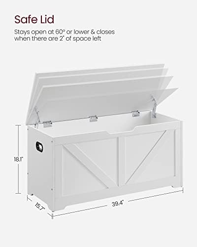 vasagle storage chest with 2 safety hinges, 15.7, close-up detail