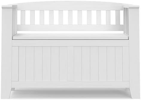 simplihome acadian storage bench and cabinet set in, side view