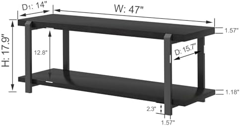 excefur entryway bench, modern wood and metal storage shown in use