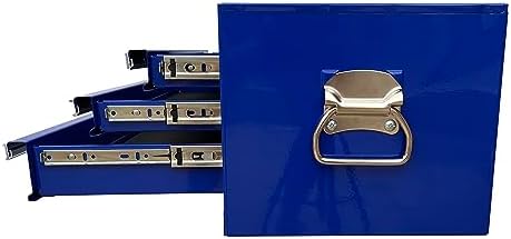 workington industrial 3 drawers portable metal intermediate box, front angle view
