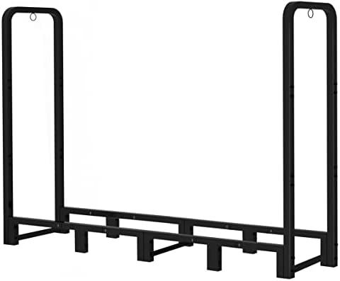 firewood rack stand 6ft heavy duty logs carrier shown in use