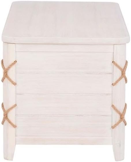 bowery hill modern wood rope storage chest, 38"x18"x18", close-up detail