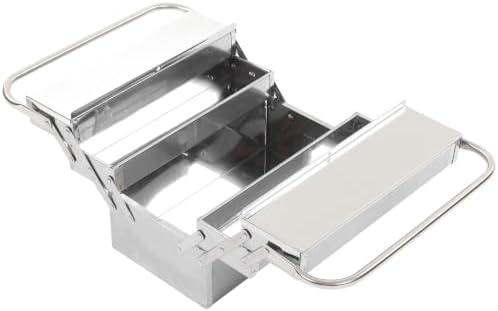 3 tier stainless steel tool box portable folding, close-up detail