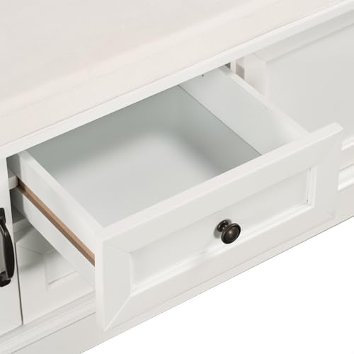 gdfstudio rustic storage bench with 4 doors 2, front angle view