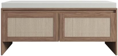 softsea 39.4" shoe storage bench with rattan doors, package contents