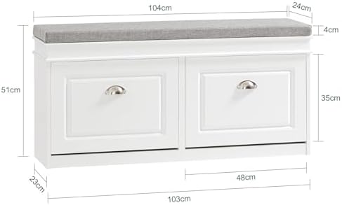 haotian shoe storage bench entryway shown in use