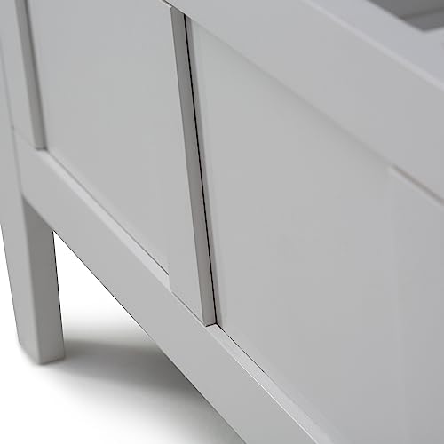 simplihome brooklyn 48" wide solid wood storage bench, front angle view