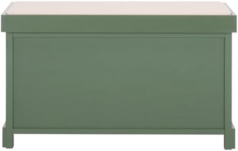 safavieh freddy wood storage bench, 33" farmhouse dusty, front angle view