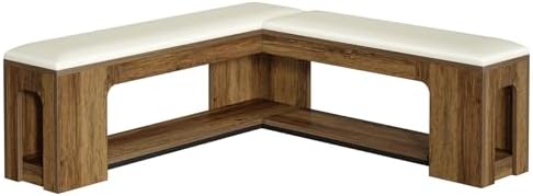 tribesigns l shaped corner bench with removable seat, front angle view