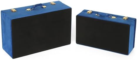 hofferruffer velvet storage trunks with wood frame, set, view 9