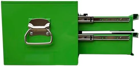workington industrial 2 drawers portable metal intermediate box, front angle view