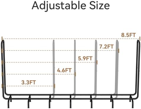 8.5ft firewood rack outdoor, heavy duty metal wood, close-up detail