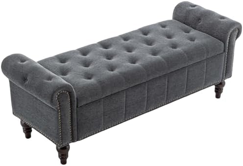 homeflex 58" storage bench for bedroom, end of, front angle view