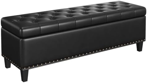 fivewillowise 51 inch storage ottoman bench,large end of on a desk or shelf