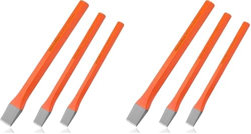 ValueMax 3-Piece Heavy Duty Cold Chisel Set, 3/8-Inch, 1/2-Inch & 5/8-Inch Metal Chisel Set, Premium Cr-V Steel, for Carpentry, Metalwork, Woodwork & Masonry Work (Pack of 2)