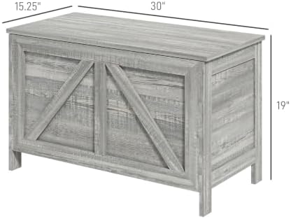 homcom 30" farmhouse storage bench lift top storage on a desk or shelf