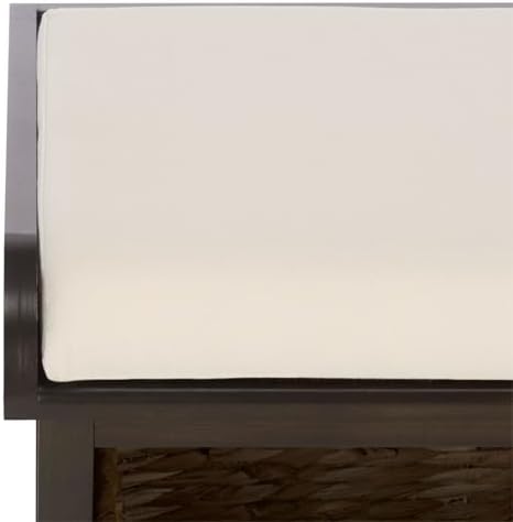 safavieh freddy wood storage bench, 33" farmhouse dark, side view